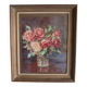 Aquarelle de roses encadrée, signée