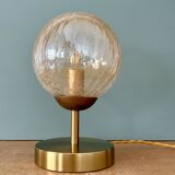 Vintage globe table lamp in amber glass