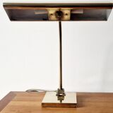 Lampe de bureau style banquier laiton 1970
