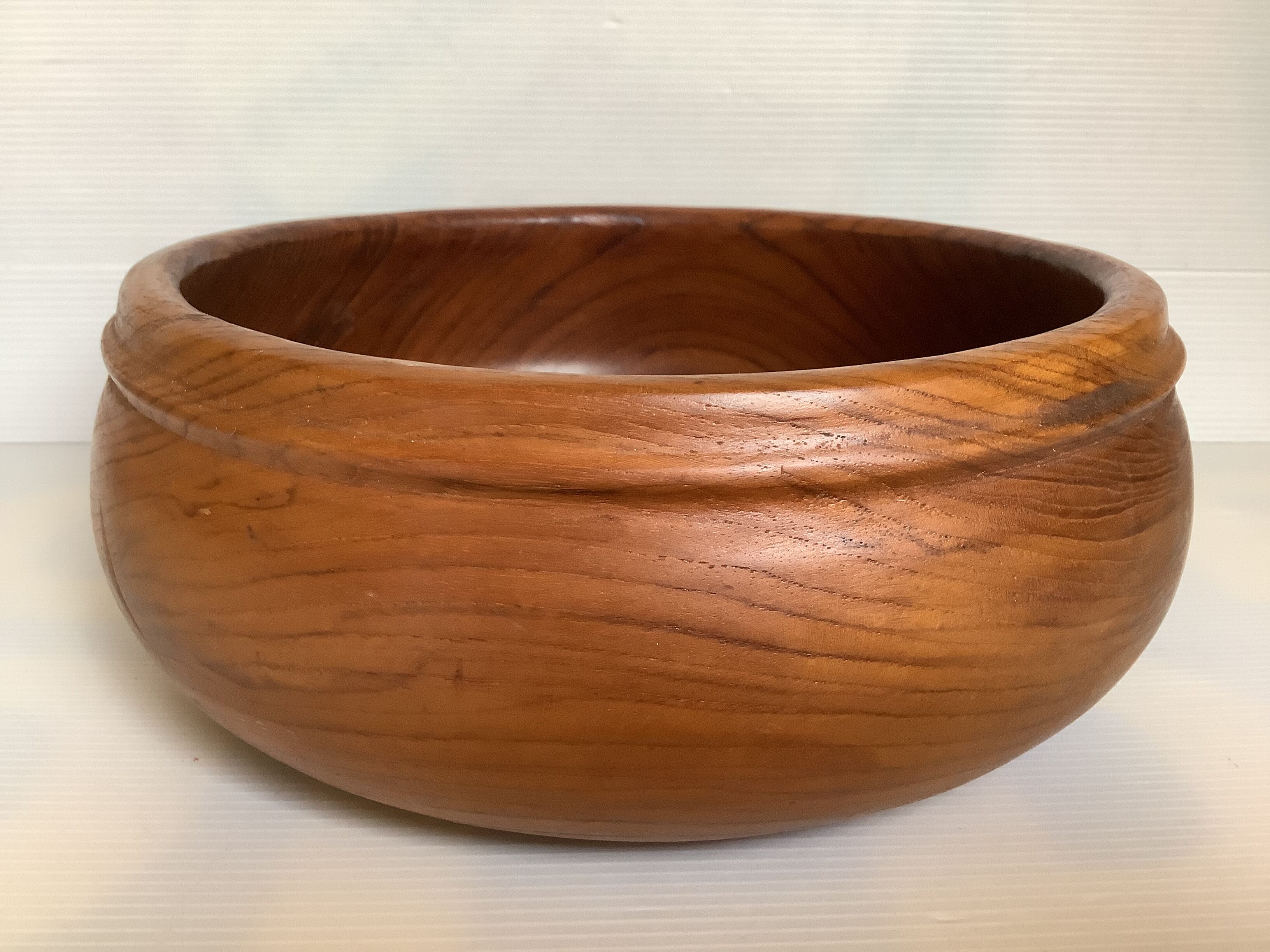 Large exotic teak wood salad bowl