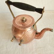 Ancient copper and brass travel teapot 20th