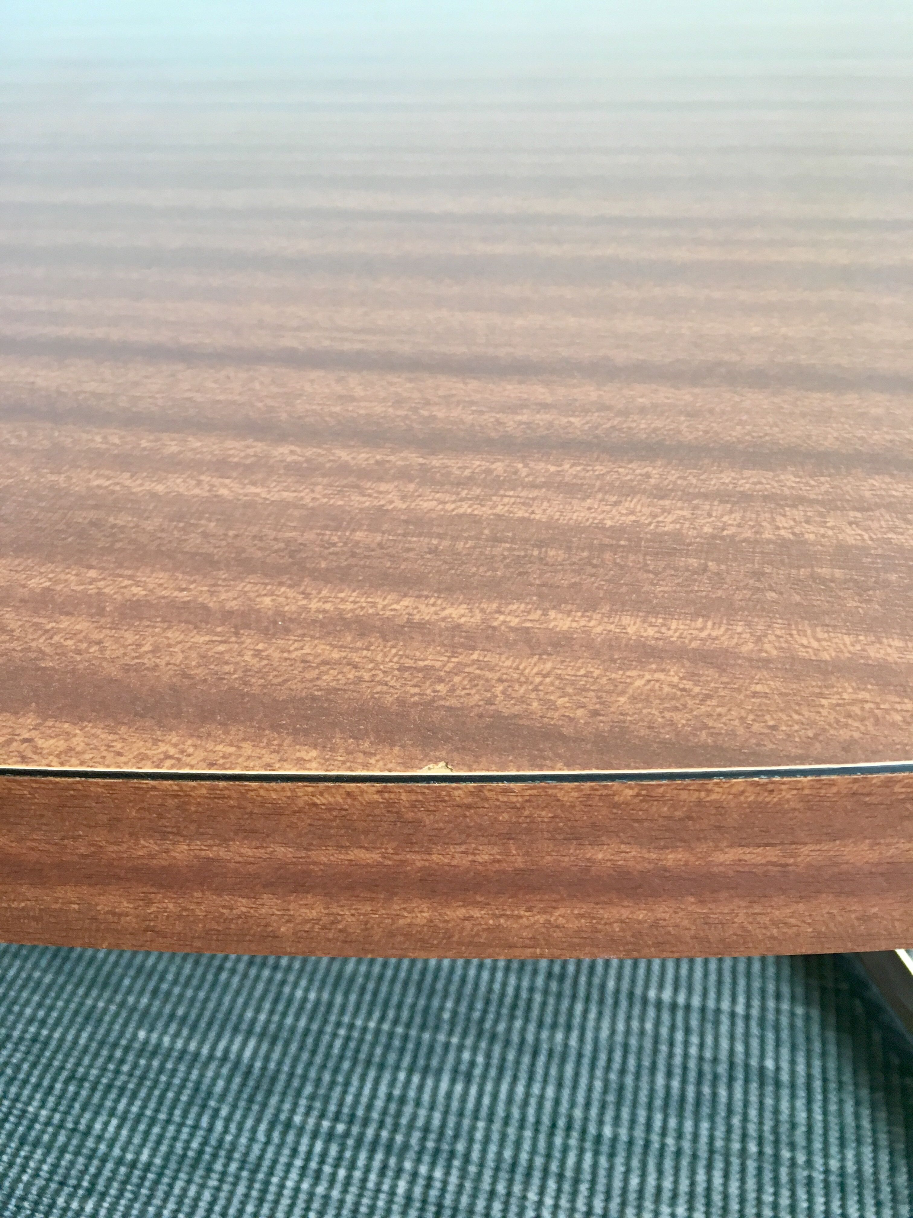 Table design low, oval shape, vintage.