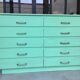 Water green loom cabinet with 10 drawers - 1960