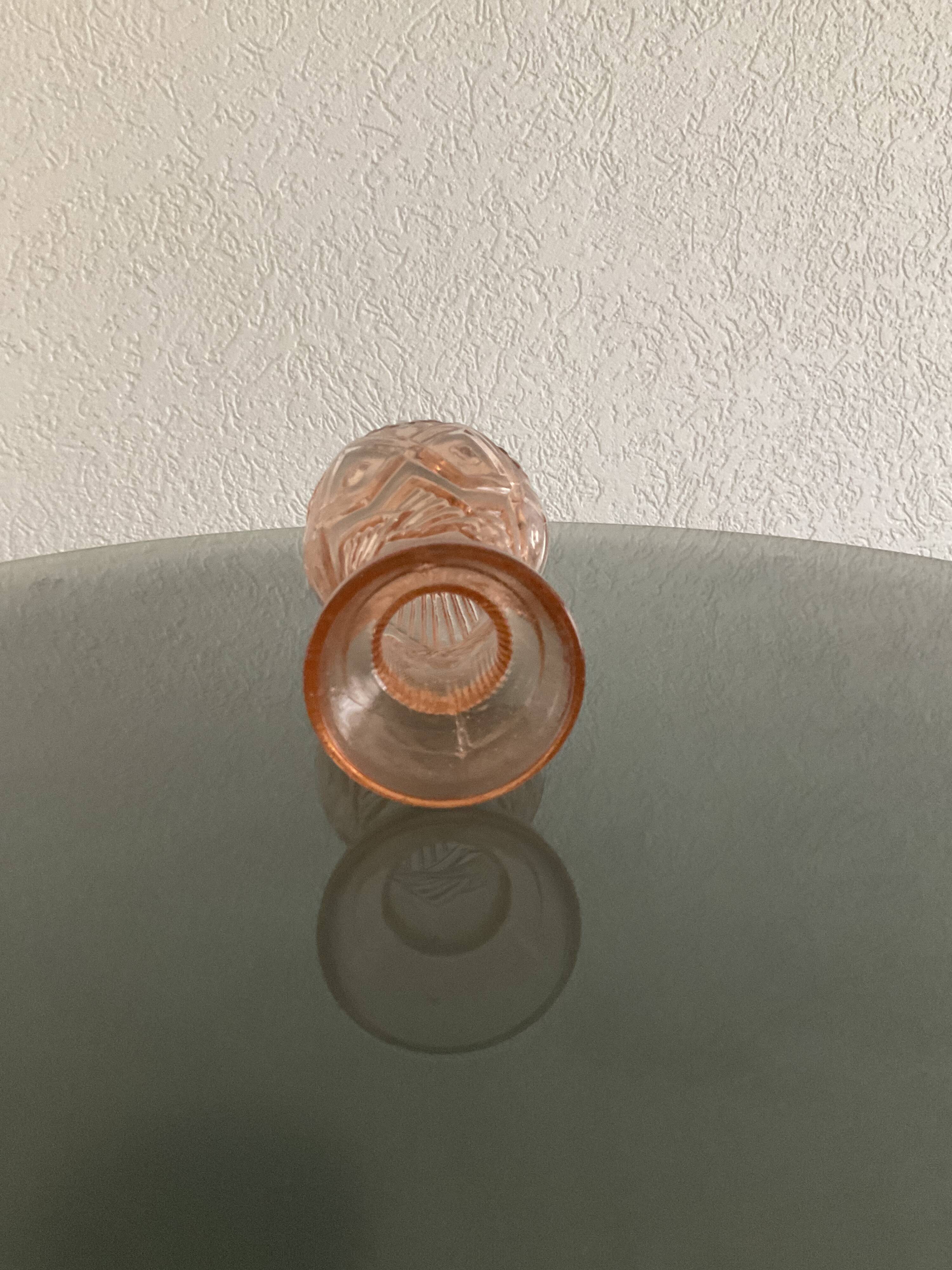 Rosaline hyacinth vase in moulded glass, Art Deco.
