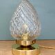 Lampe à poser globe vintage en verre ciselé