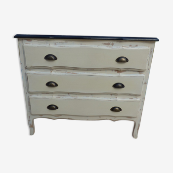 Chest of drawers style three drawers in solid wood