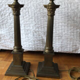 Pair of Corinthian column lamps Laura Ashley