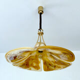 Adjustable vintage design XXL pendant lamp, brass plexiglass, 70s