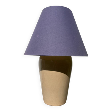 Lampe en céramique beige manufacture de Bruxelles 1990