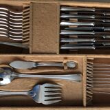 Ménagère Christofle in silver metal model Boréal (132 pieces)