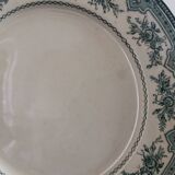 Terre de Fer flat plates from Onnaing earthenware model "Roses Mousses" late 19th century