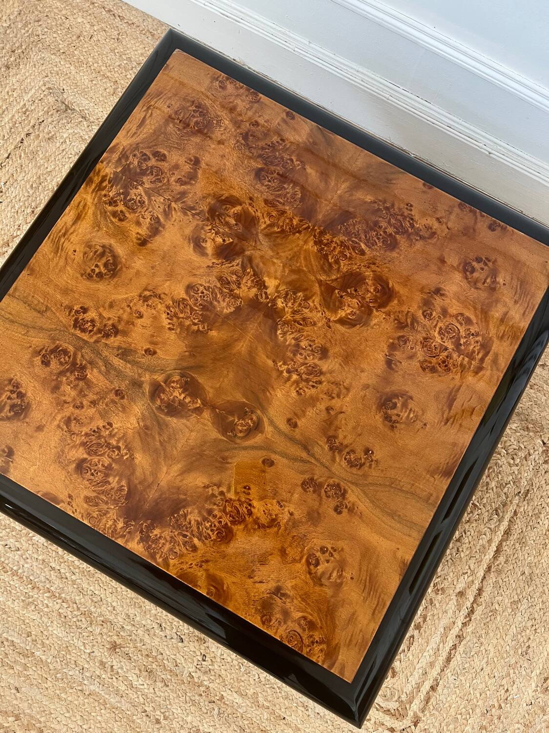 Vintage 70s elm burl coffee table