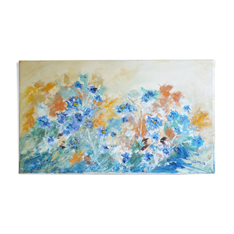 Naive style painting on canvas