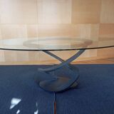 Iron flower table by Maurice Barilone