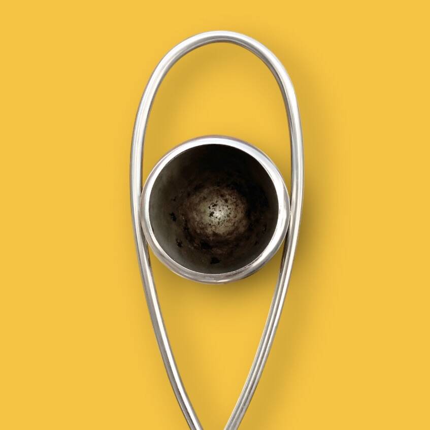 Antique Metawa chrome pedestal ashtray – tumbler style