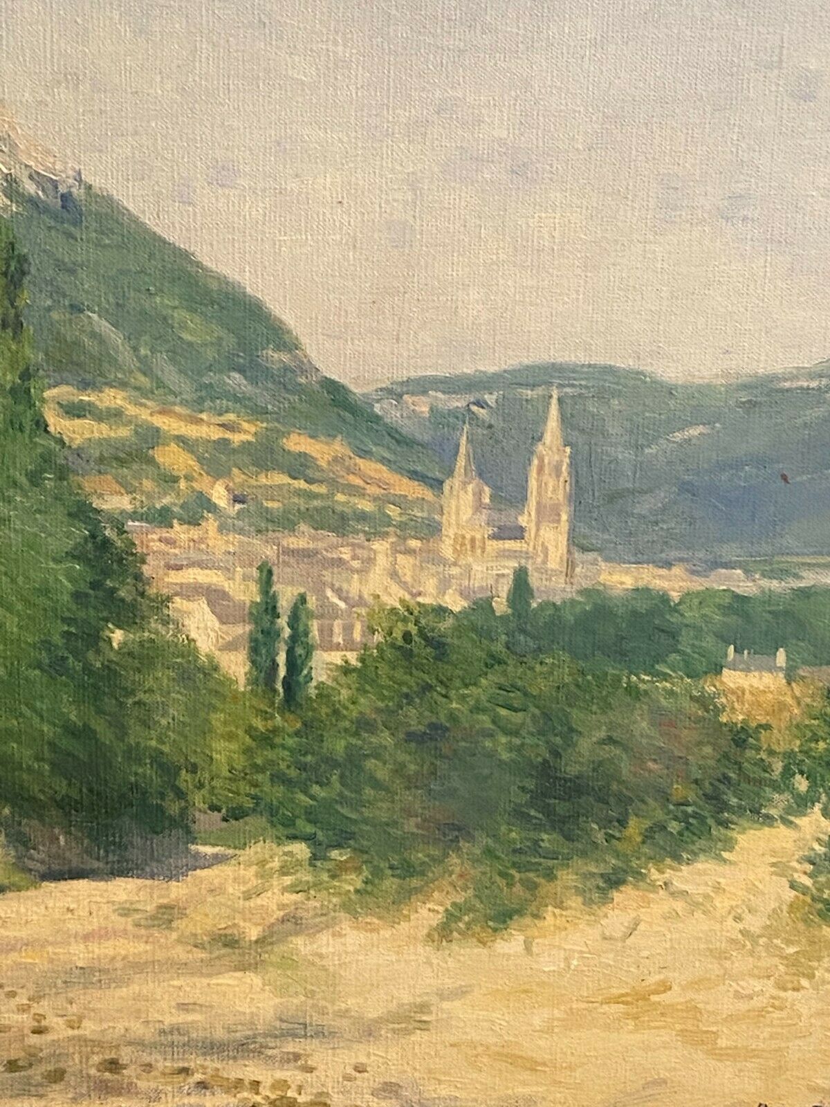 Oil painting on canvas Provencal landscape signed P. Chaplain 1931