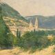 Oil painting on canvas Provencal landscape signed P. Chaplain 1931