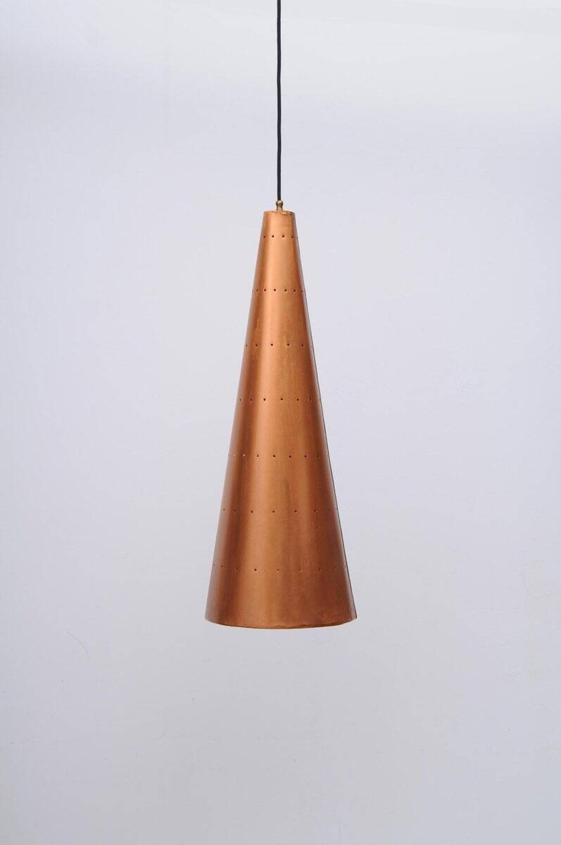 Large copper bag lamp, 1960s