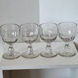 4 anciens verres à pans facettes XIXème