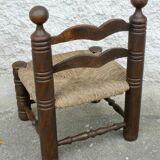 Charles DUDOUYT low straw chair vintage 1940