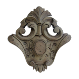 Carved wood pediment - cherry tree