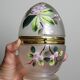 Antique 19th-20th century frosted enamelled glass and brass egg box