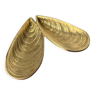 Mussel shell vide-poche in bronze, Italy, 1970s