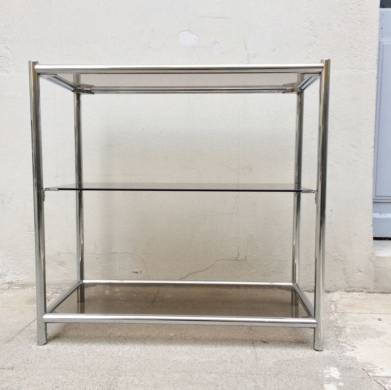 Shelf chromed metal furniture