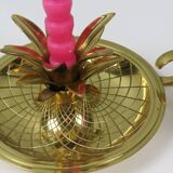 Elegant pineapple candlesticks in lacquered brass 1970-1980