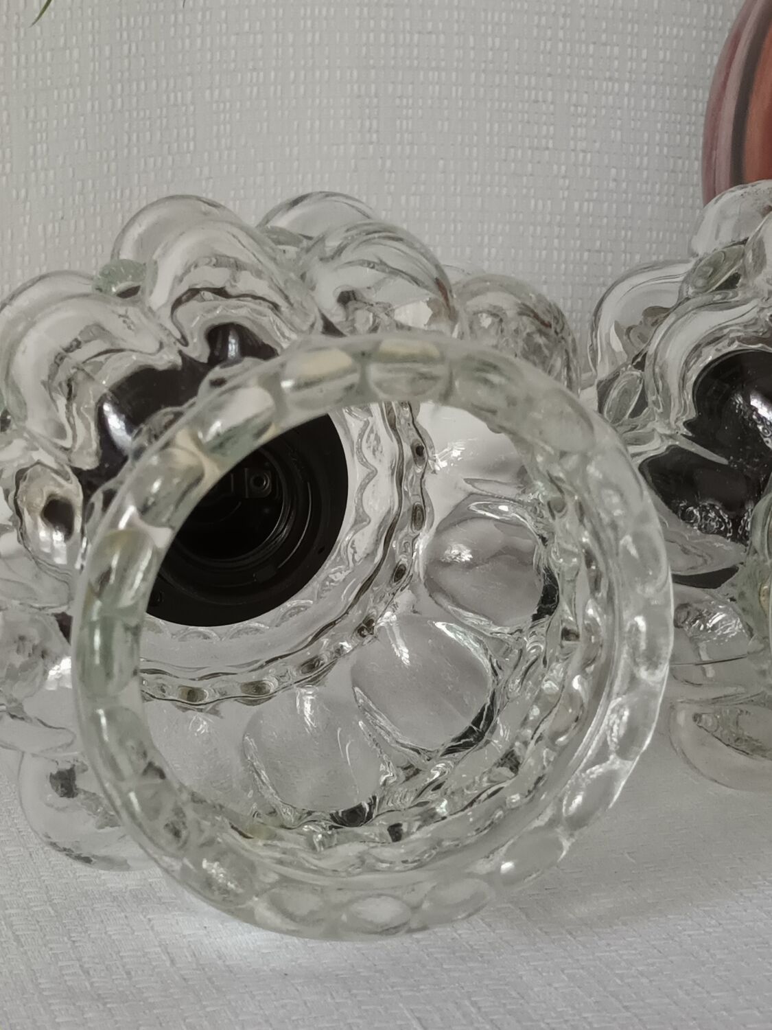 Paire de suspensions verre bulles vintage