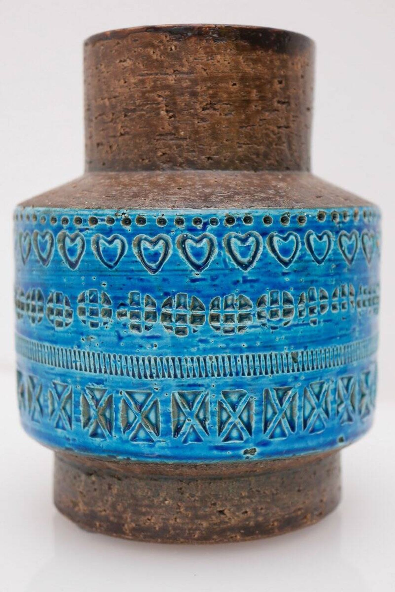 Vintage Rimini Blue Ceramic Vase by Aldo Londi for Bitossi, Italy, 1960s