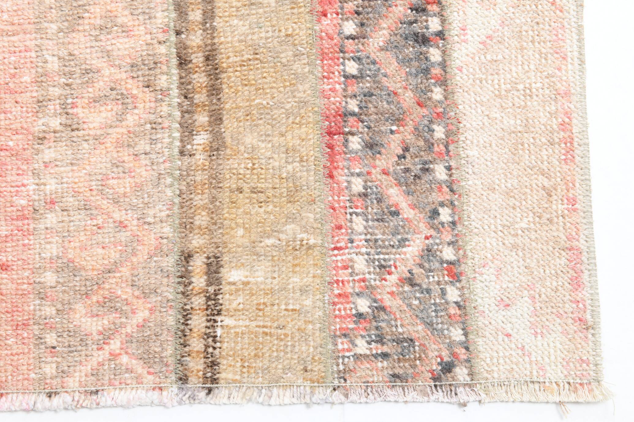 2x10 Contemporary Red & Beige Turkish Runner Rug, 59x298Cm