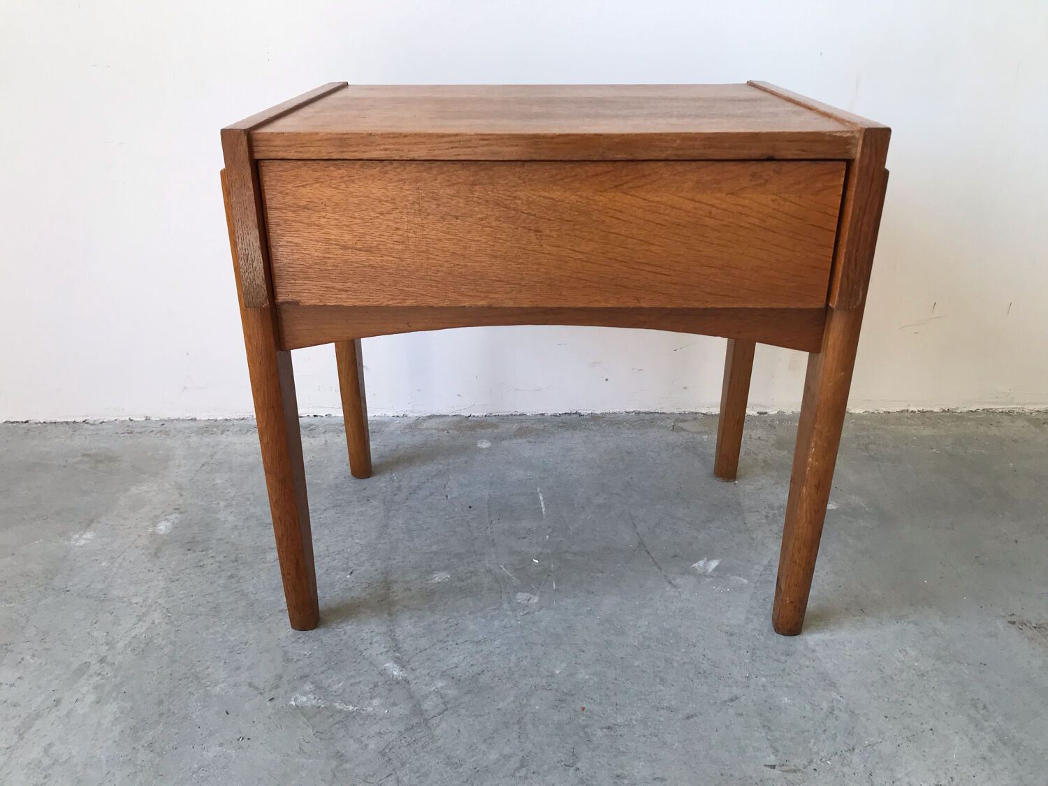 Pair of wooden bedside tables, circa 1950