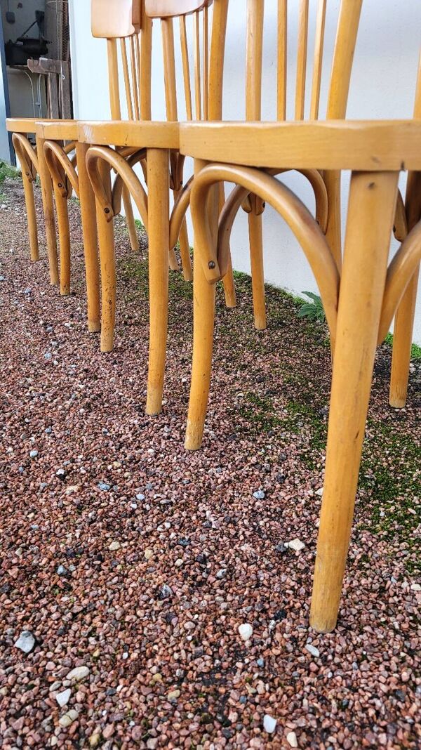 Série de 4 chaises de bistrot restaurant vintage -1950s