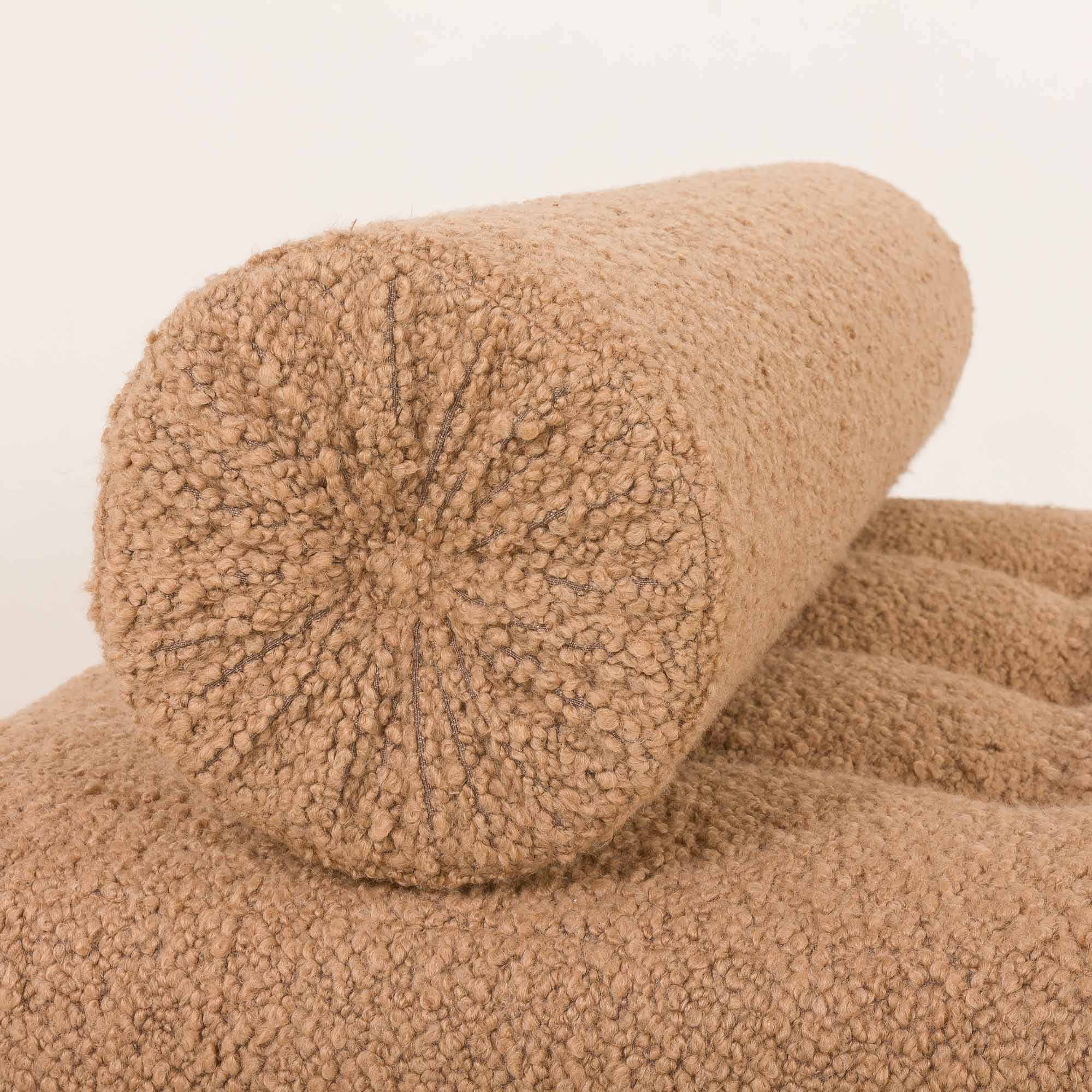 Scandinavian mid century daybed in natural boucle fabric, Denmark 1960s
