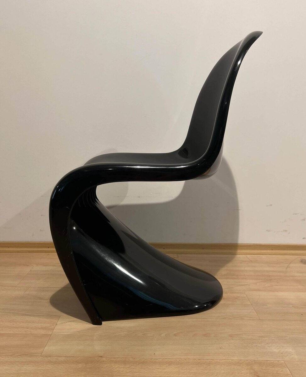 Panton Cantilever Chair in Black Pu by Verner Panton, Germany, 1971