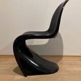 Panton Cantilever Chair in Black Pu by Verner Panton, Germany, 1971
