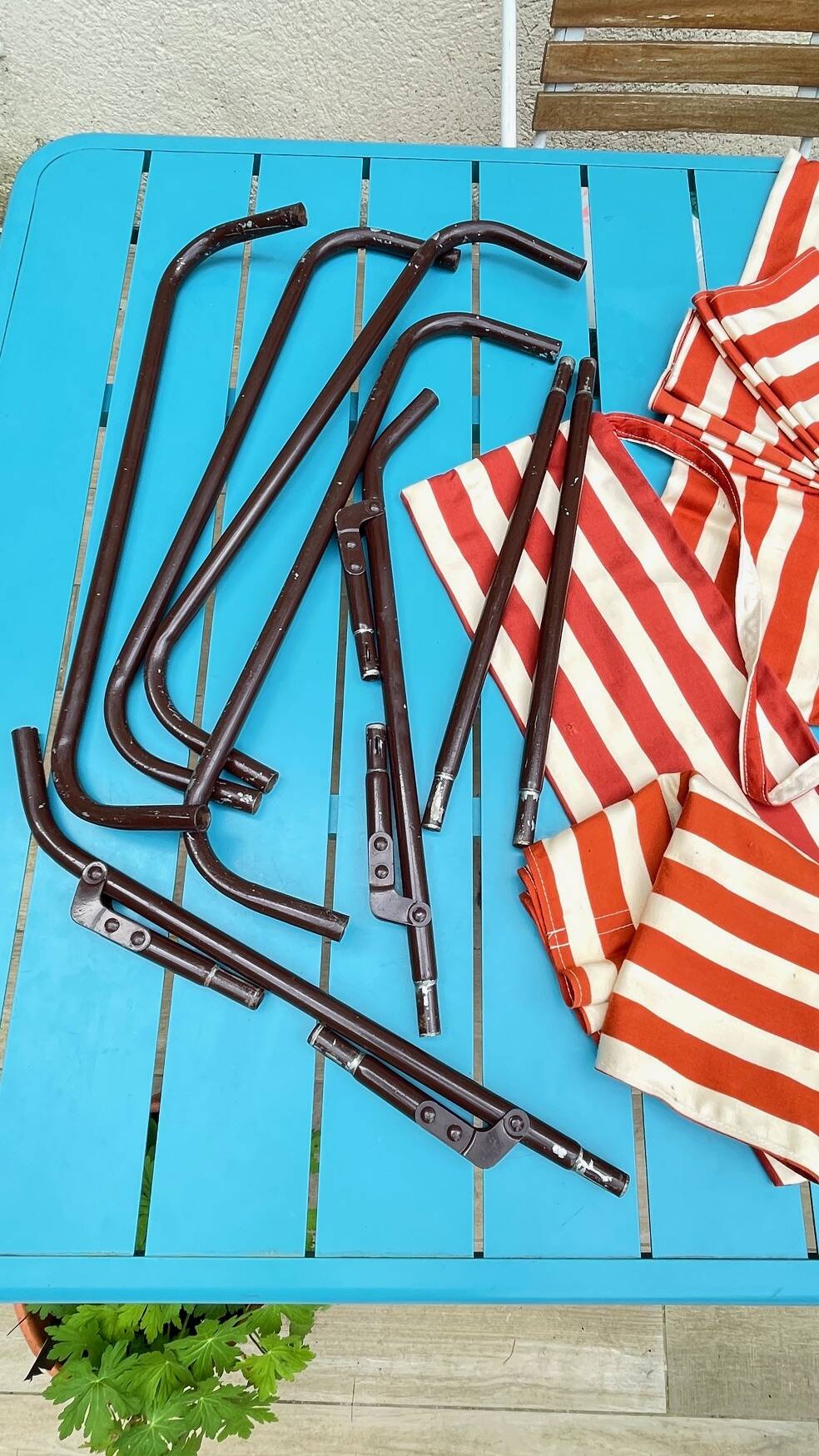 Vintage portable and removable deckchair