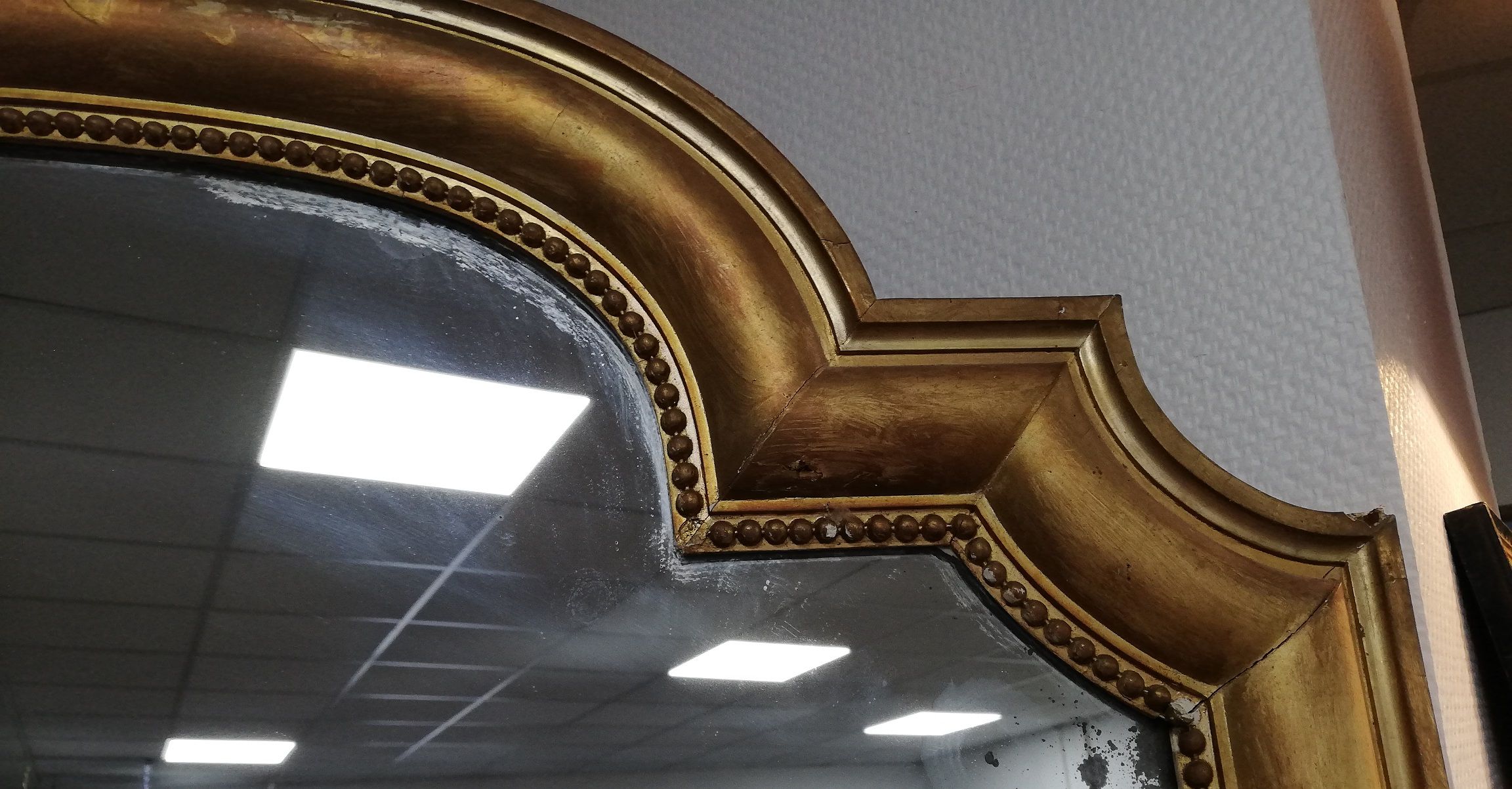 Old mirror Louis xvi style gilded wood stucco xixeme