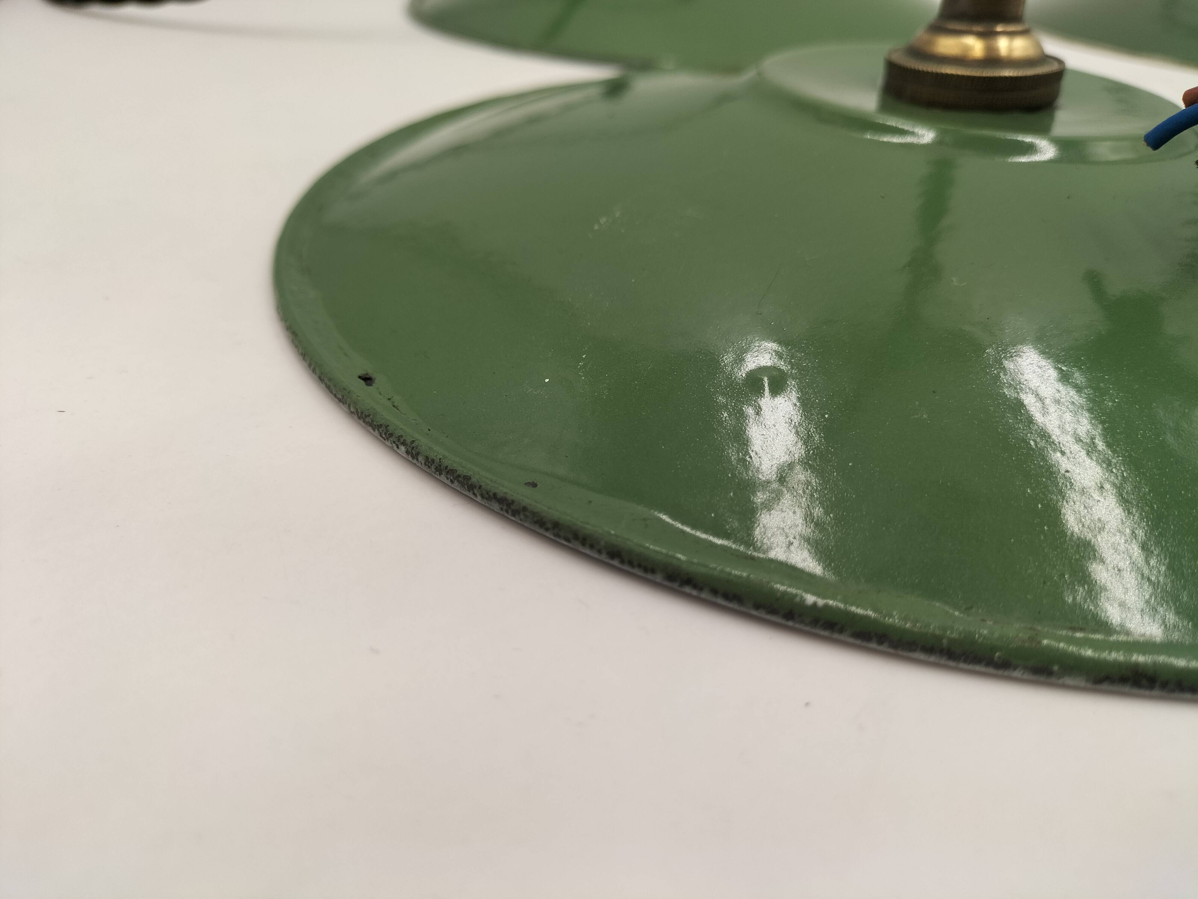 Enameled sheet metal pendant lights