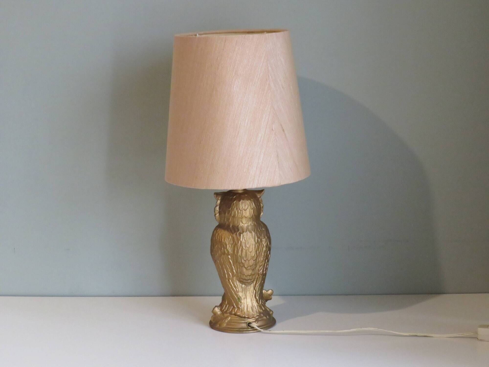 Vintage table lamp, nice golden metal 1970, Belgium