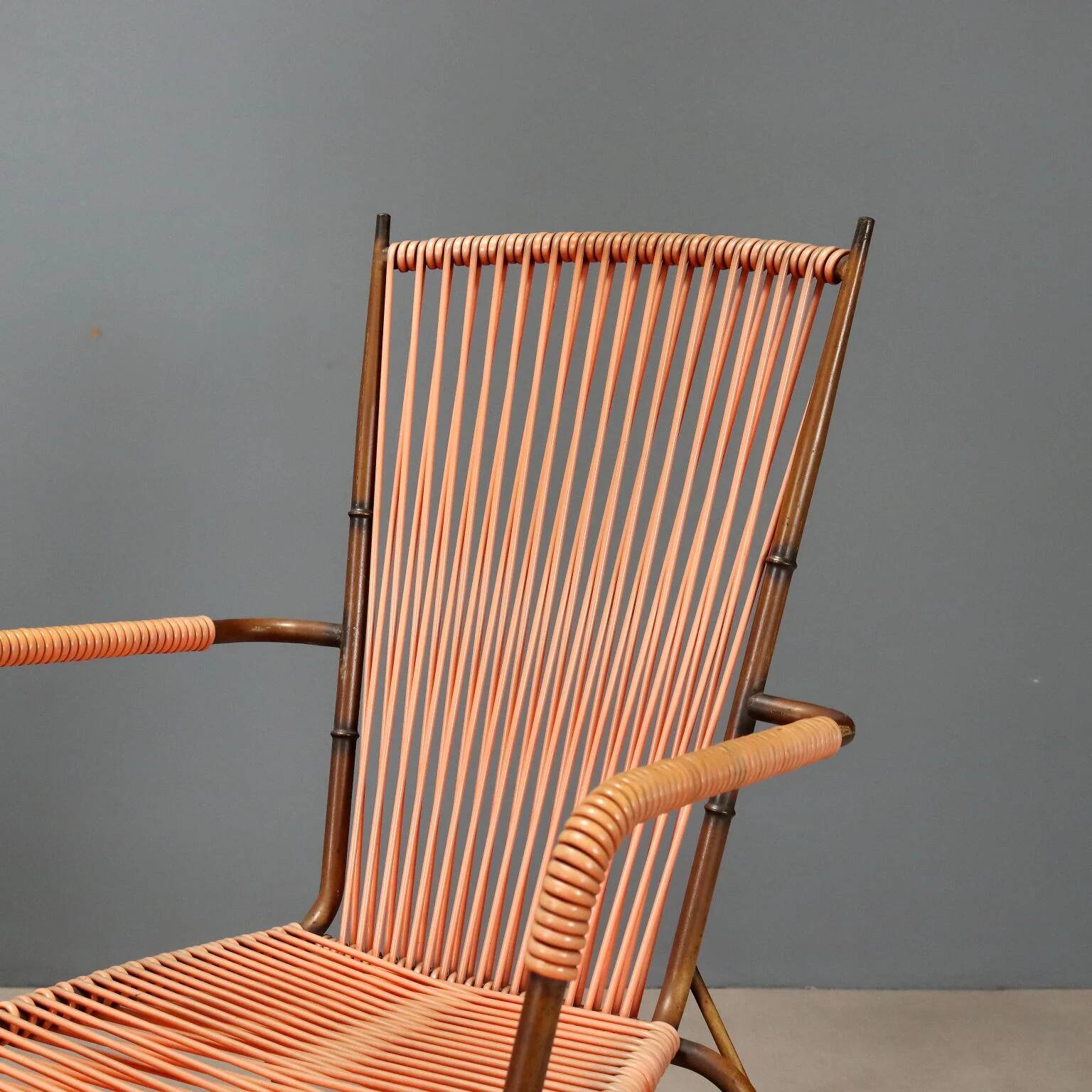 Metal and synthetic rope chairs
