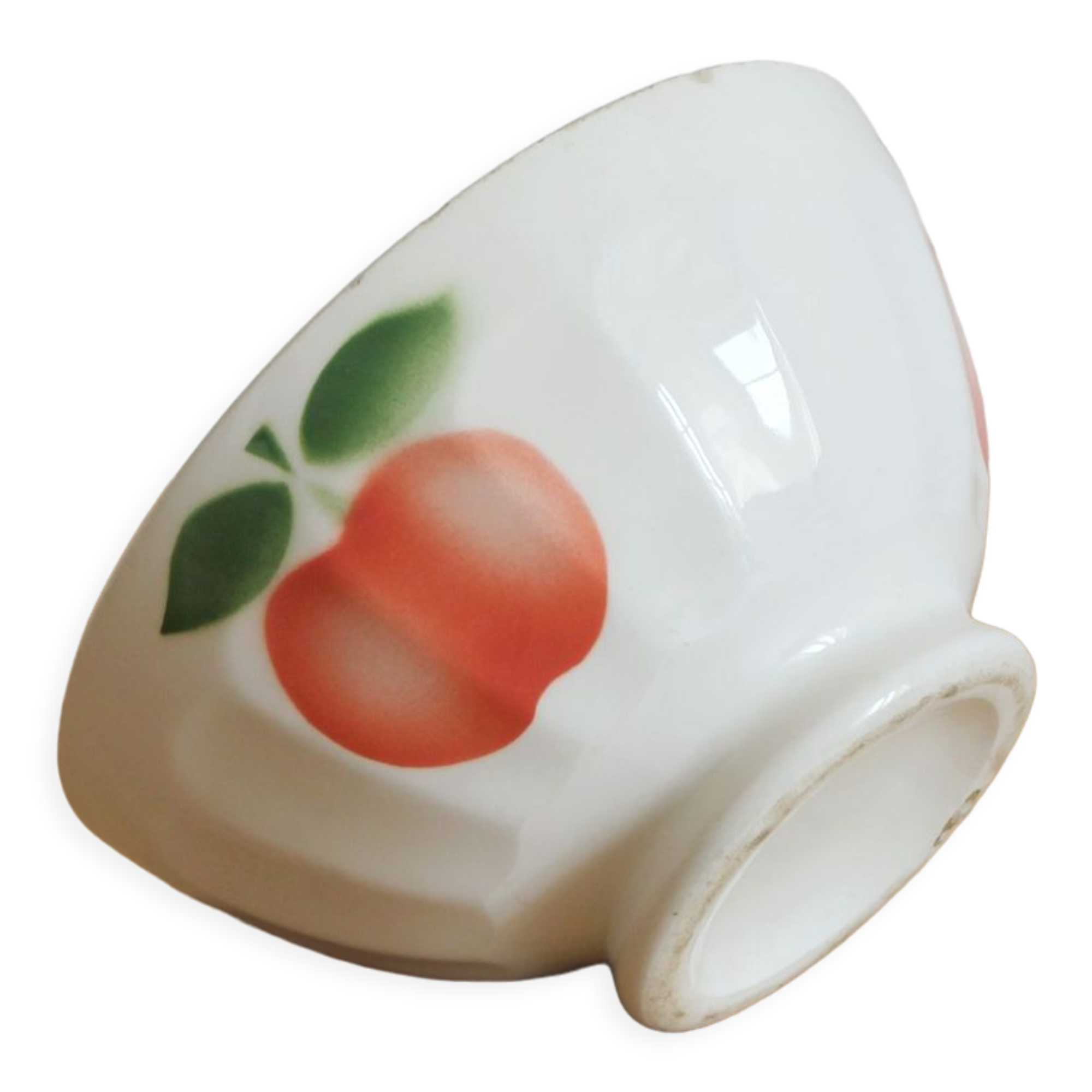 Old earthenware bowl iron earth Moulin des Loups apple decoration