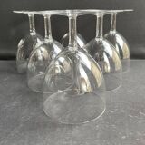 6 large glasses in light blown crystal