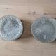 Pair of vintage wall-mounted ceiling lights - pressed glass "diamond point" -