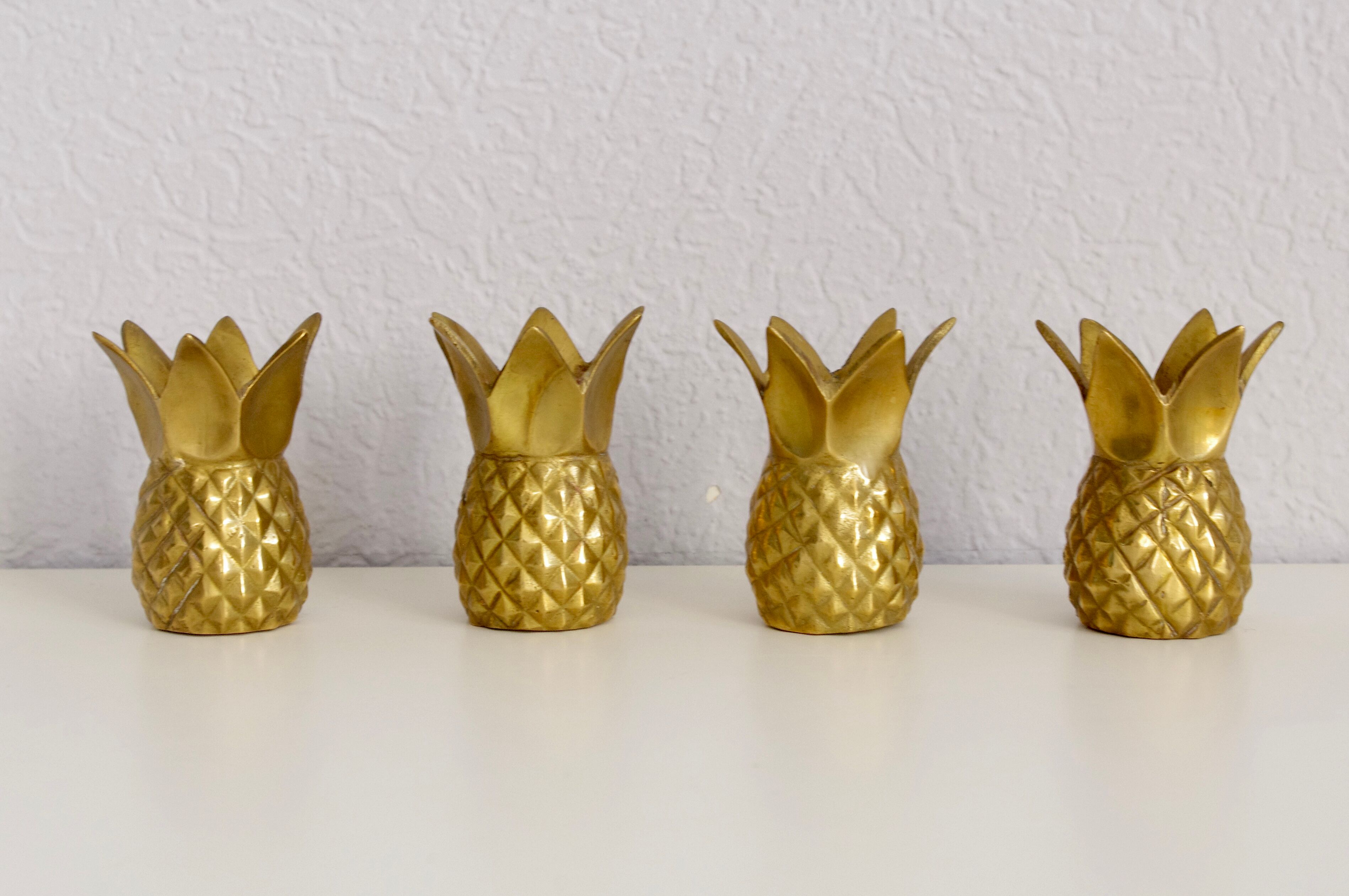 Pineapple brass candlesticks