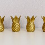 Pineapple brass candlesticks