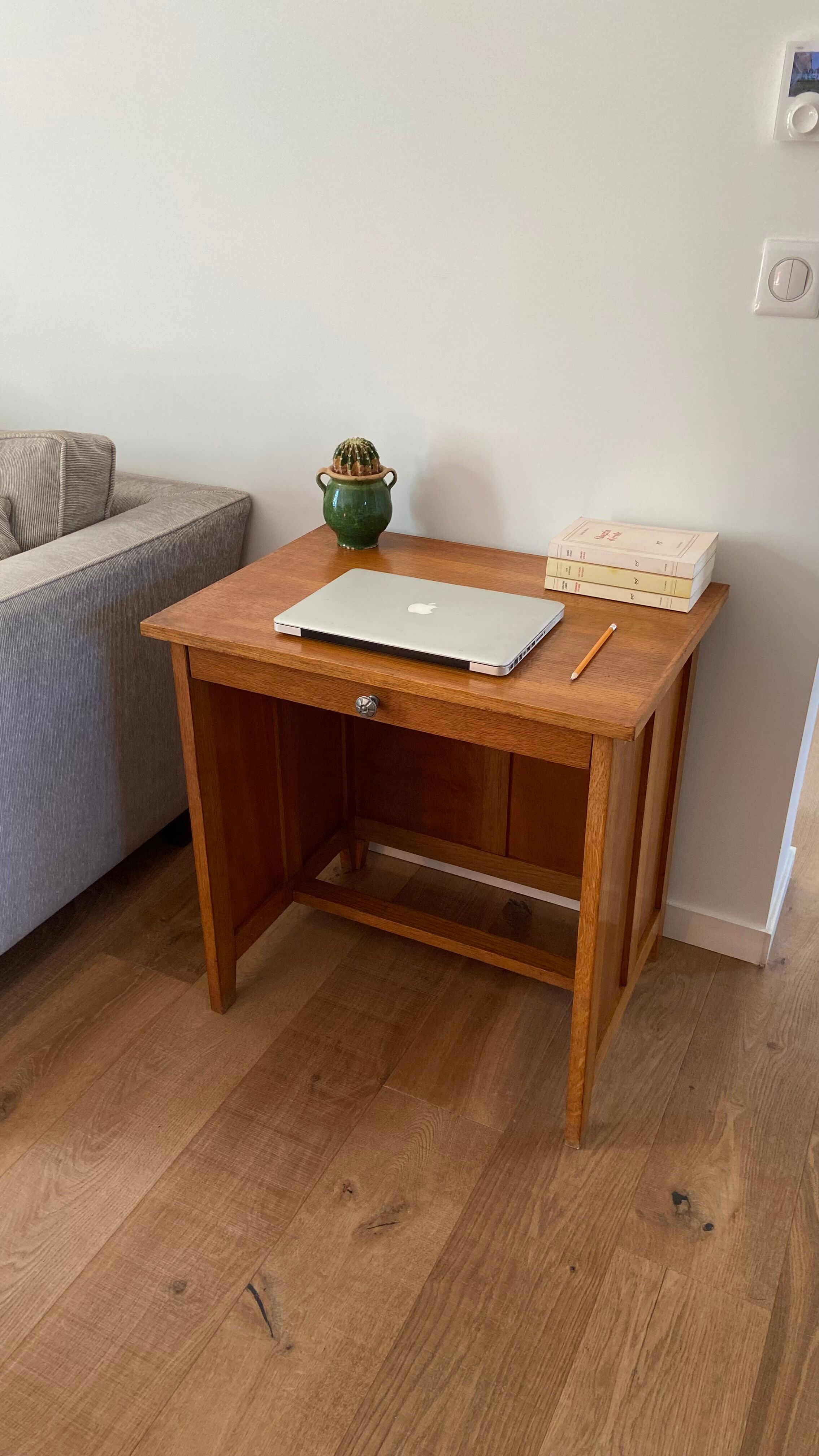 1950s vintage children's desk in light oak
