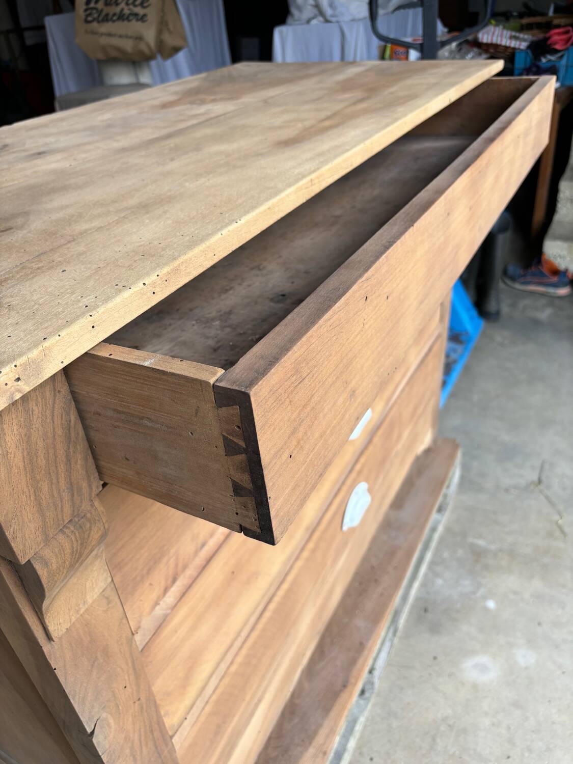 Louis Philippe chest of drawers in raw wood