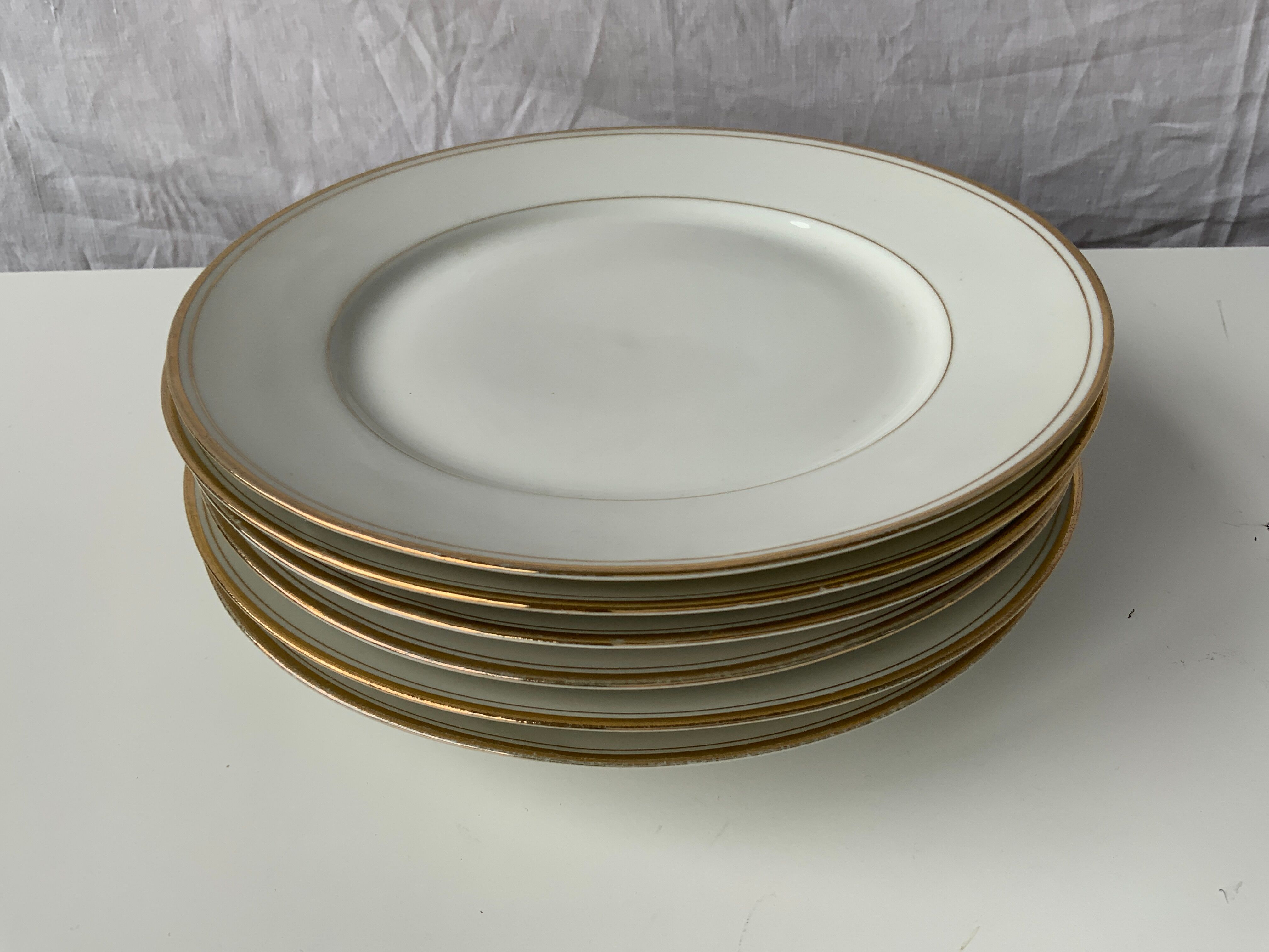 White plates filet gold Selency x Croisé Laroche